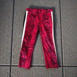 PAM &. GELA Pink Snake Print Pinstripe Ankle Athletic Pants Size Large